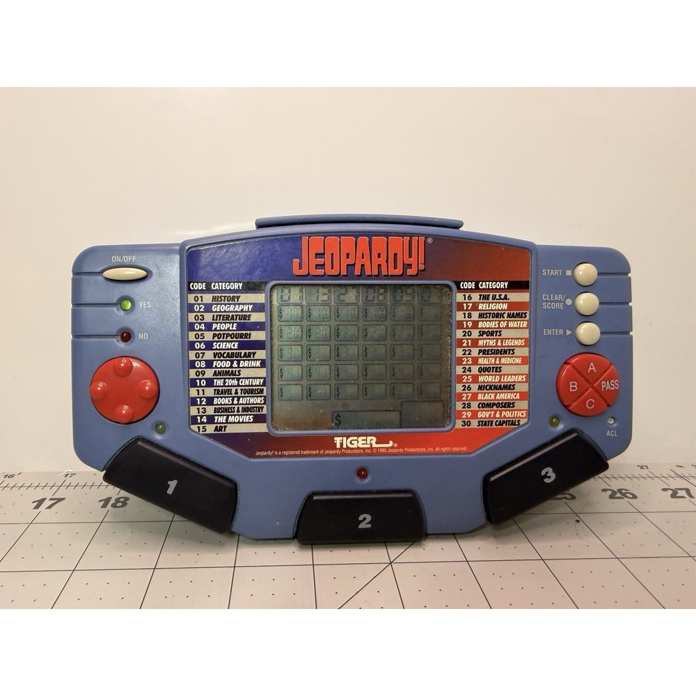 1995 Tiger Electronic Jeopardy Handheld Game Console w/Cartridge Vintage Tested